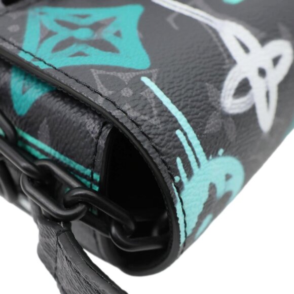 Louis Vuitton  Graffiti LV Steamer Monogram Eclipse Canvas Crossbody Bag Grey - Picture 6 of 13